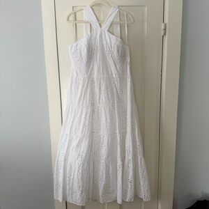 Lilly Pulitzer White Jenette Eyelet Halter Dress